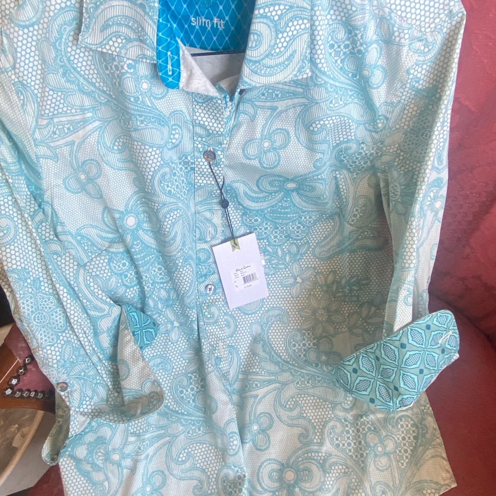 Robert Graham Blue and White Paisley Shirt